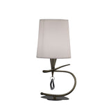 Mara Small 1 Light Table Lamp - Antique Brass With Ivory White Shade