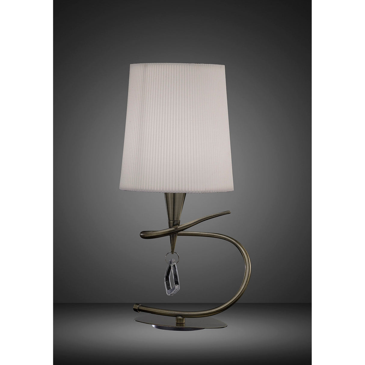 Mara Small 1 Light Table Lamp - Antique Brass With Ivory White Shade