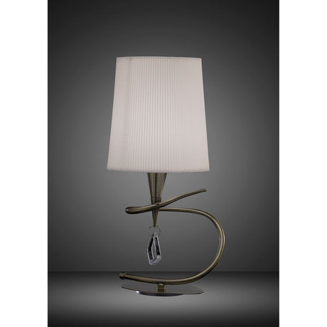 Mara Small 1 Light Table Lamp - Antique Brass With Ivory White Shade