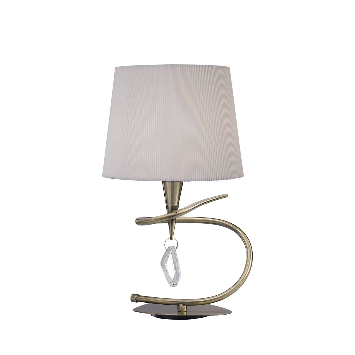 Mara Large 1 Light Table Lamp - Antique Brass With Ivory White Shade