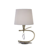Mara Large 1 Light Table Lamp - Antique Brass With Ivory White Shade