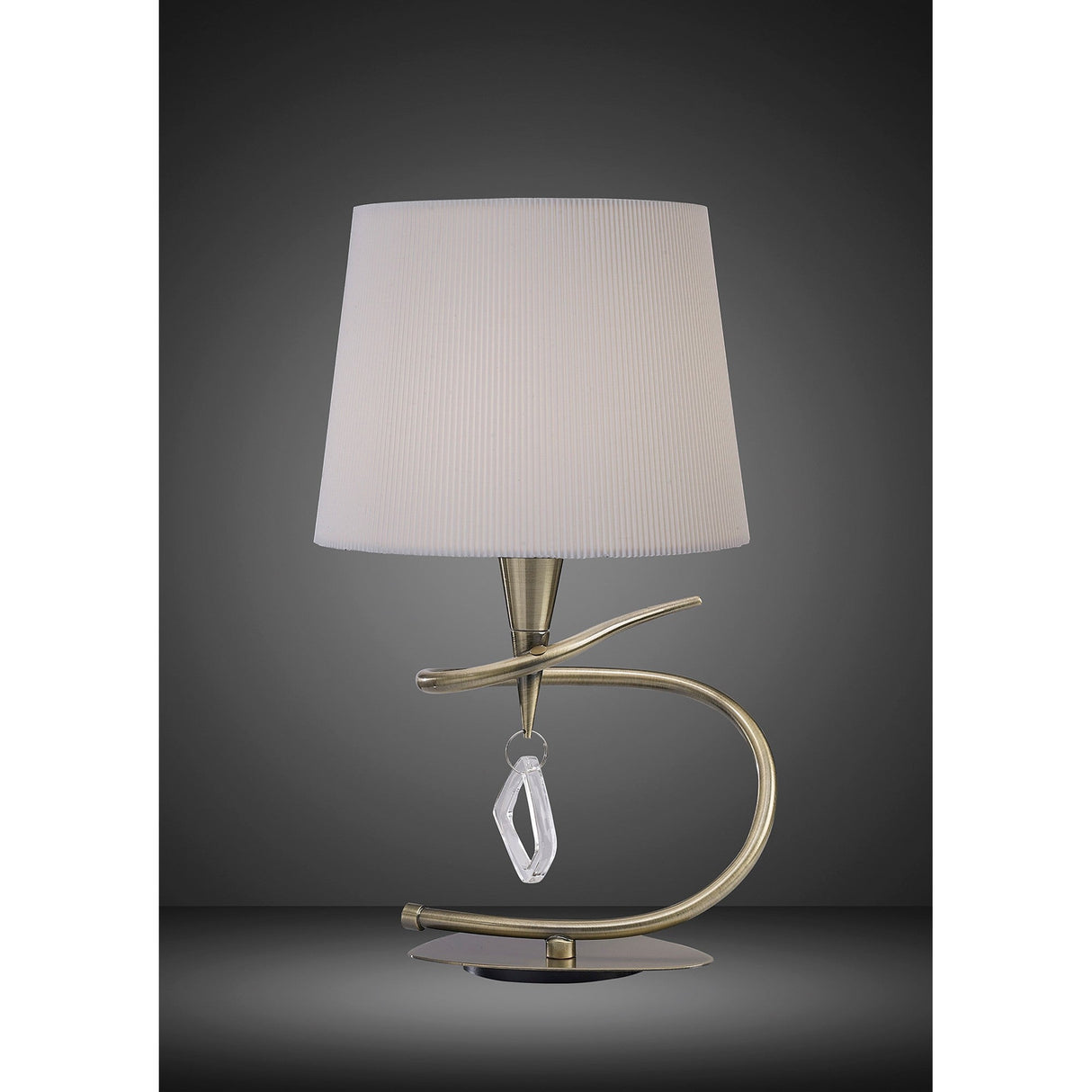 Mara Large 1 Light Table Lamp - Antique Brass With Ivory White Shade