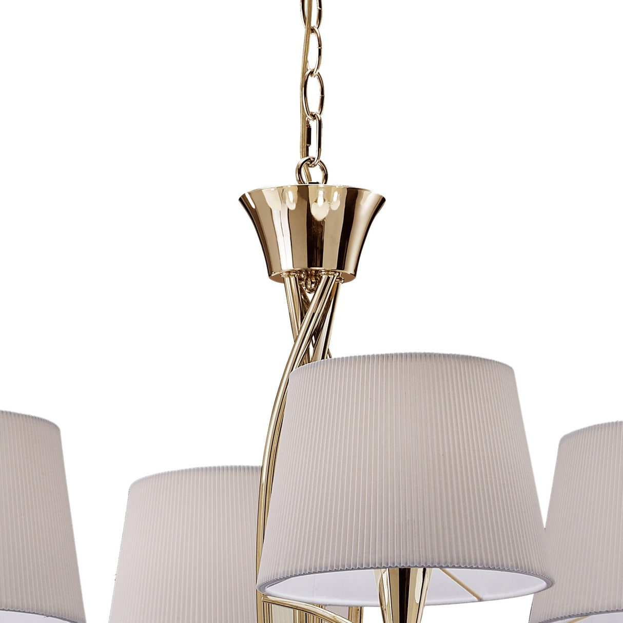 Mara 100cm 2 Tier 8 Light Chandelier - French Gold With White Shades