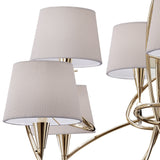 Mara 100cm 2 Tier 8 Light Chandelier - French Gold With White Shades