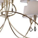 Mara 100cm 2 Tier 8 Light Chandelier - French Gold With White Shades