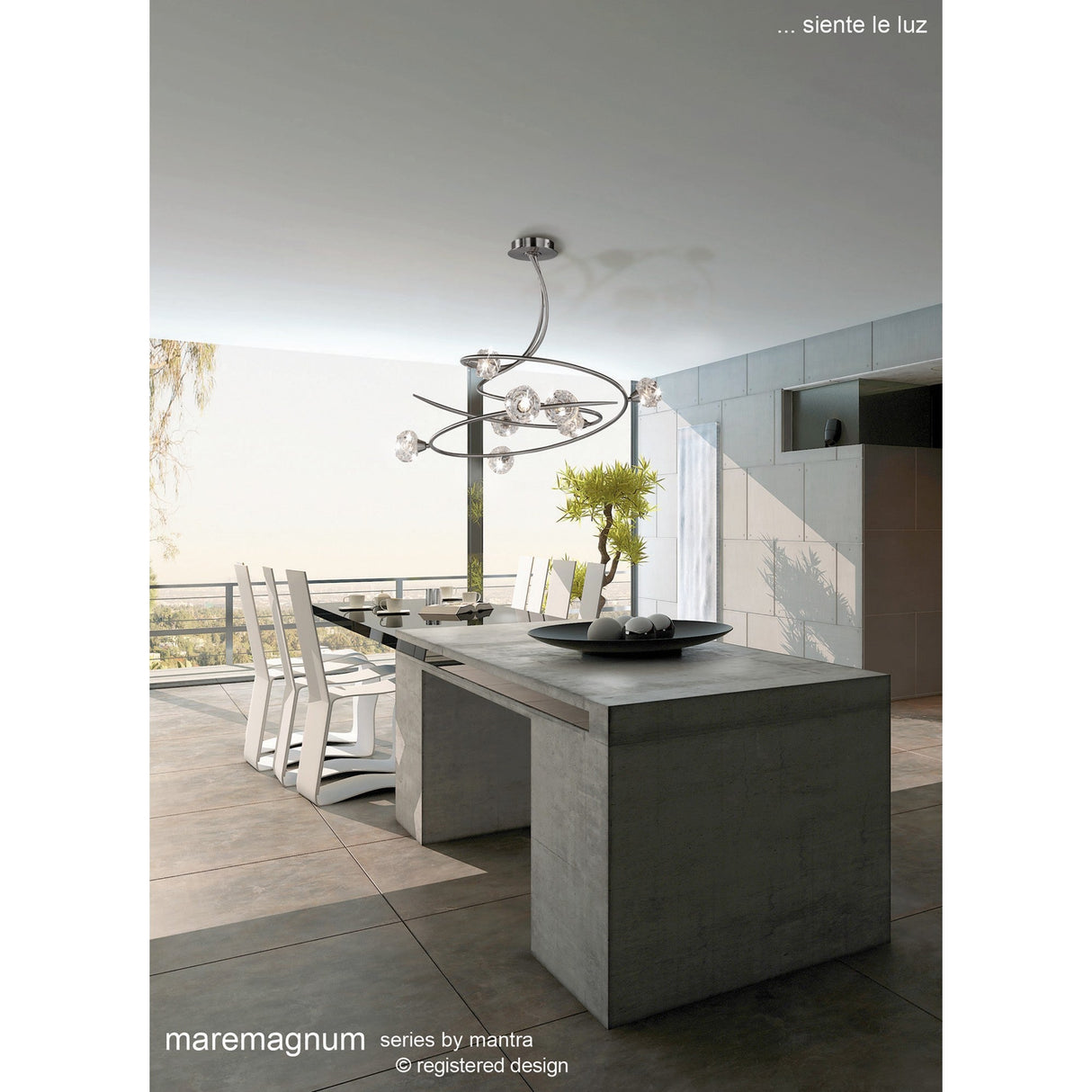 Maremagnum 8 Light Semi-Flush Ceiling Light – Polished Chrome