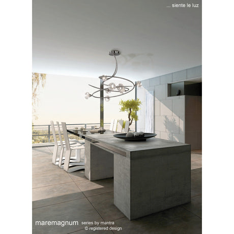 Maremagnum 8 Light Semi-Flush Ceiling Light – Polished Chrome