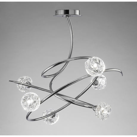 Maremagnum 6 Light Semi-Flush Ceiling Light – Polished Chrome