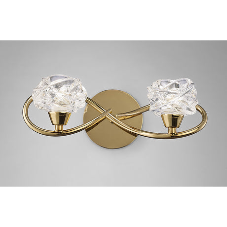 Maremagnum 2 Light Wall Light With Switch - Gold