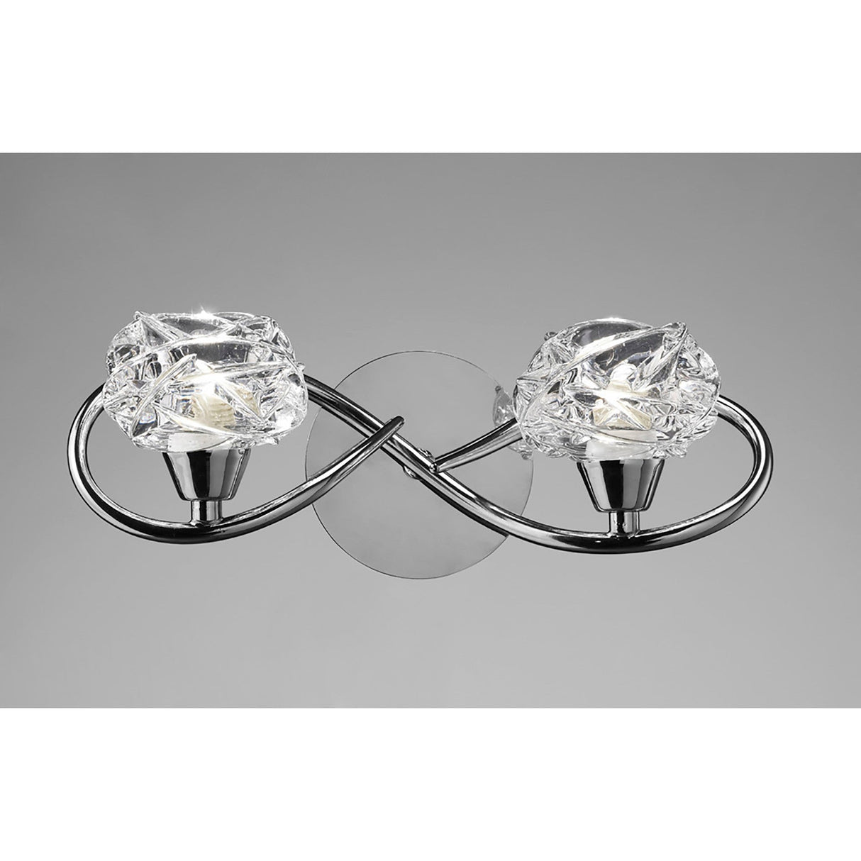 Maremagnum 2 Light Wall Light With Switch - Chrome