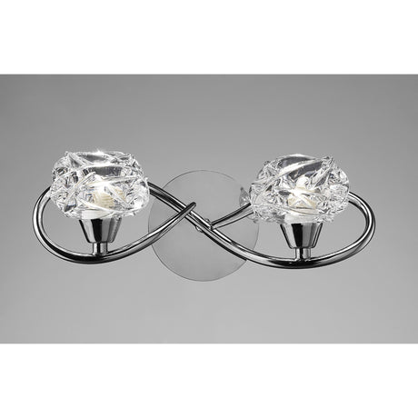 Maremagnum 2 Light Wall Light With Switch - Chrome