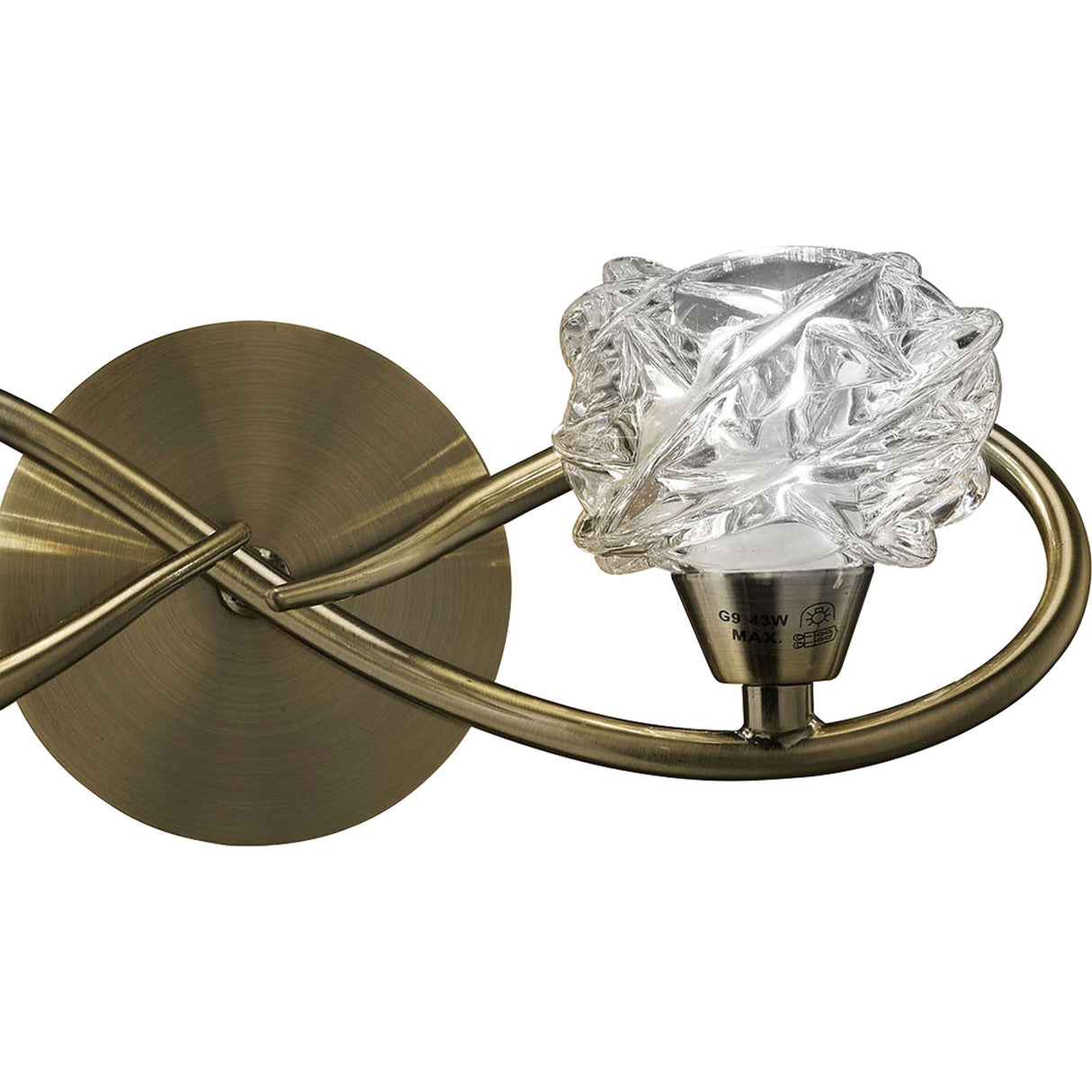 Maremagnum 2 Light Wall Light With Switch - Brass