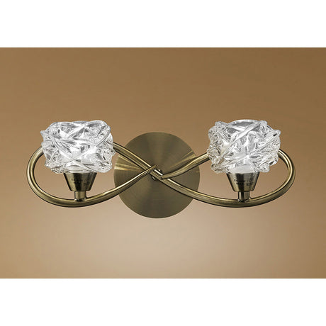 Maremagnum 2 Light Wall Light With Switch - Brass