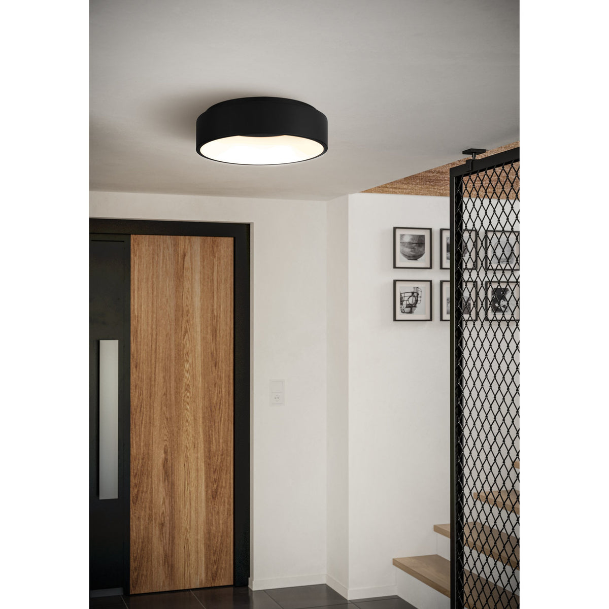 Marghera 2 LED Flush Ceiling Light 45cm - Black