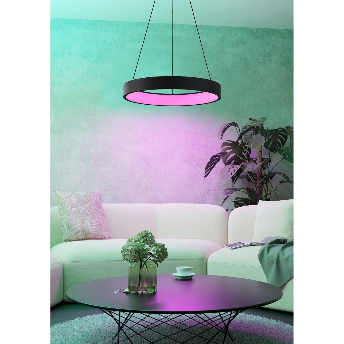 Marghera Smart Colour Changing Pendant Light - Black