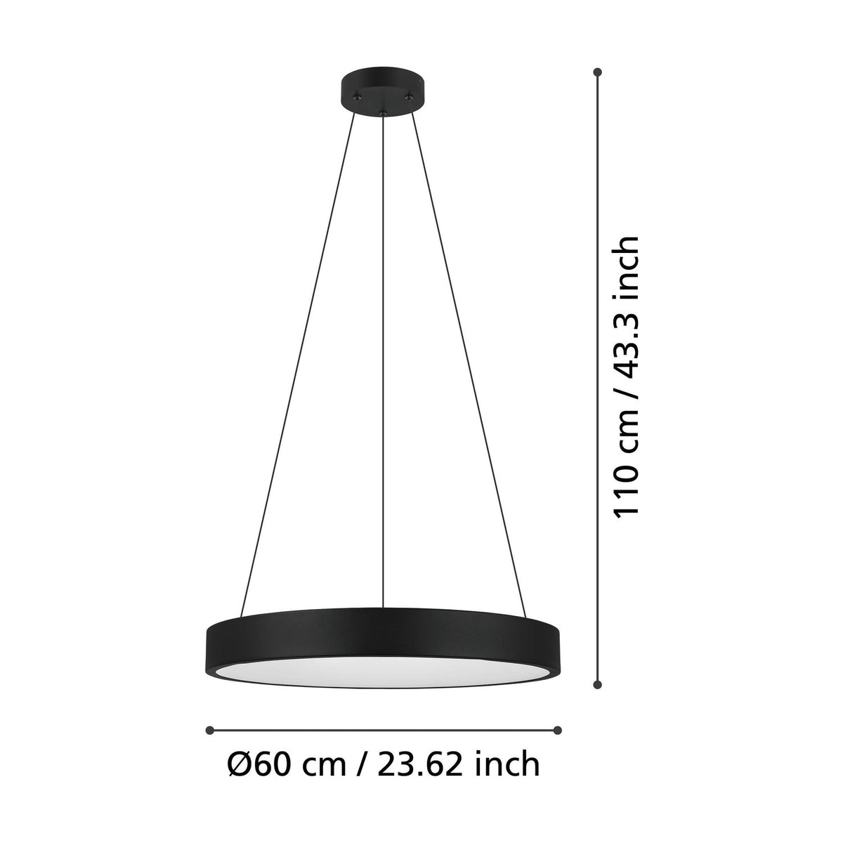 Marghera Smart Colour Changing Pendant Light - Black