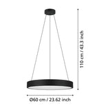 Marghera Smart Colour Changing Pendant Light - Black