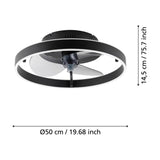 Marinella Ceiling Fan with Light - Matt Black