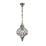 Marisa 24cm 1 Light Crystal Pendant Light - Antique Brass & Amber