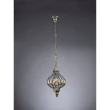 Marisa 24cm 1 Light Crystal Pendant Light - Antique Brass & Amber