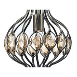 Marisa 24cm 1 Light Crystal Pendant Light - Antique Brass & Amber