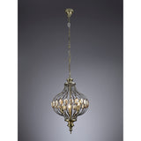 Marisa 3 Light Crystal Pendant Light – Antique Brass