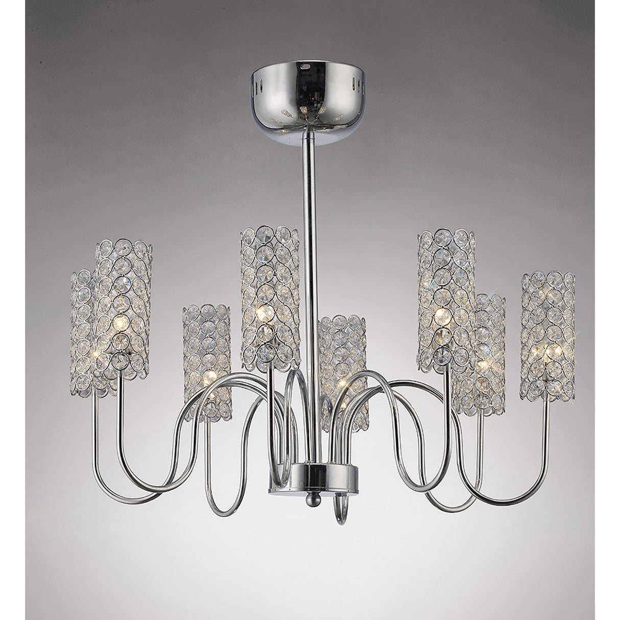 Martina 55cm 8 Light Crystal Chandelier - Polished Chrome