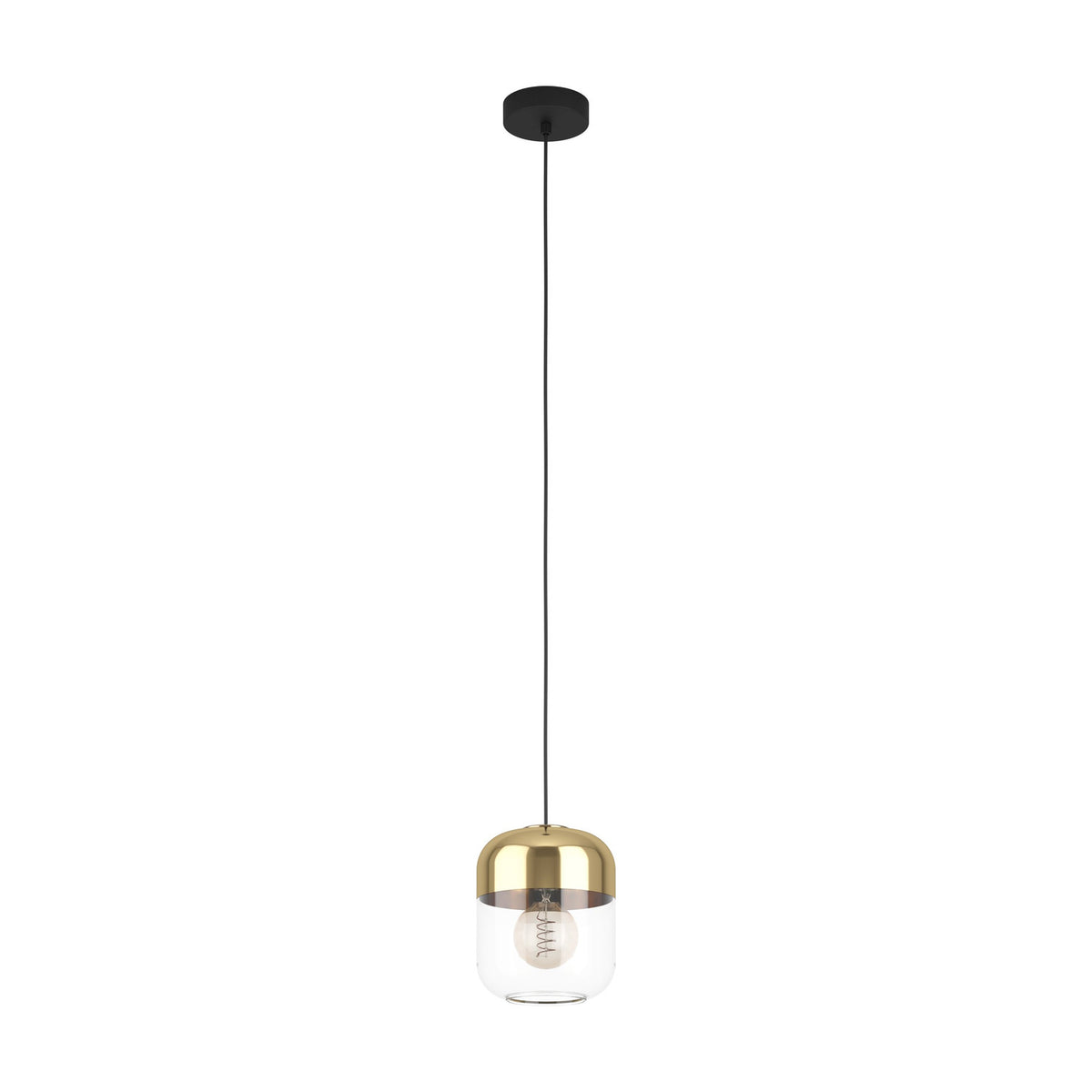 Maryvilla Glass Pendant Light - Black & Bronze