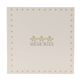 Square Floral Border Memories Linen Photo Album - Cream