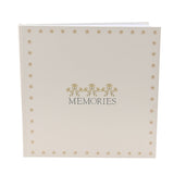 Square Floral Border Memories Linen Photo Album - Cream