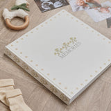Square Floral Border Memories Linen Photo Album - Cream