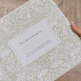 Square Floral Border Memories Linen Photo Album - Cream