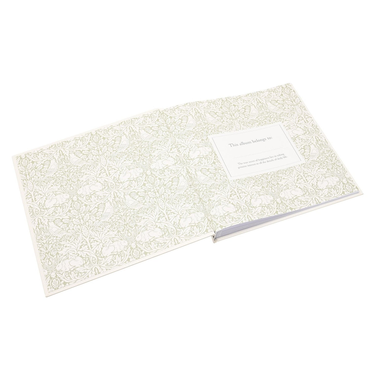 Square Floral Border Memories Linen Photo Album - Cream