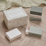 Bird Print Baby Matchbox Keepsake Box with Drawers - Cream