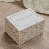 Bird Print Baby Matchbox Keepsake Box with Drawers - Cream