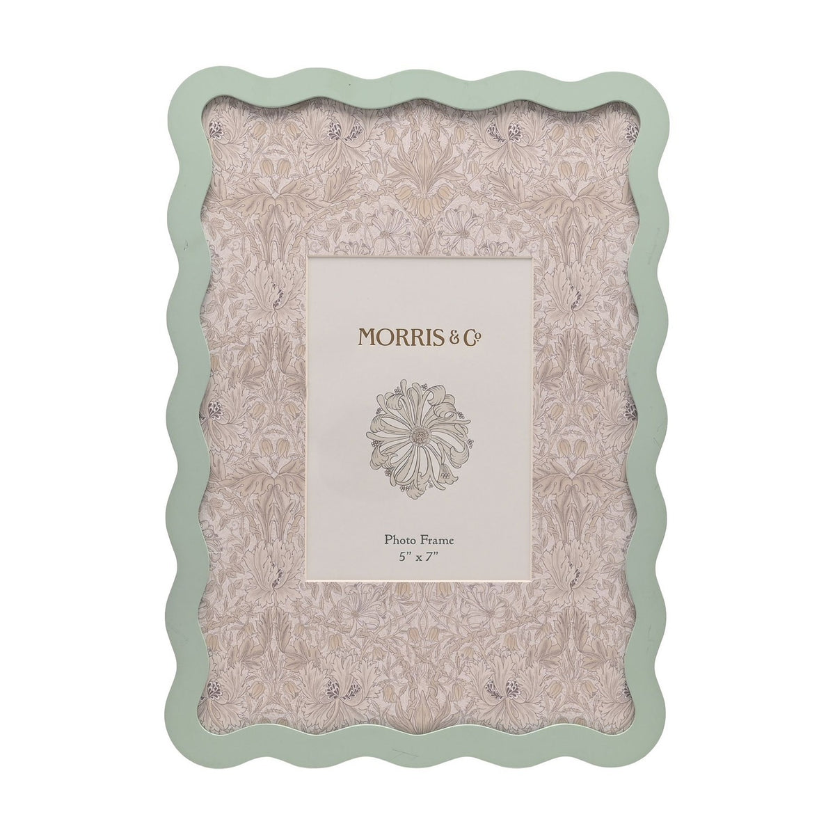Baby Wiggle Floral Metal Photo Frame 7 x 5in - Light Blue