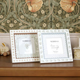 Baby Set of 2 Square Layer Metal Photo Frames 4 x 4in - White