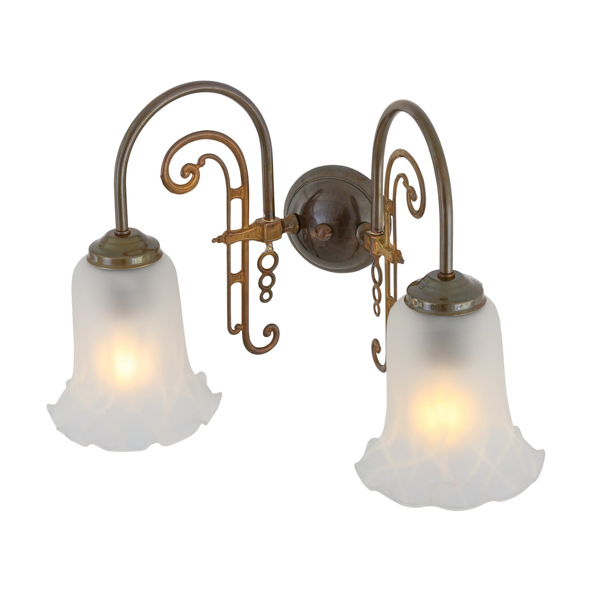 Medan Double Glass Swan Neck Wall Light