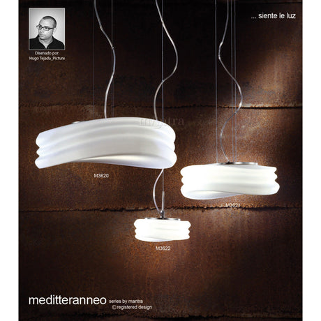 Mediterraneo 3 Light Frosted Glass Pendant Light – Polished Chrome