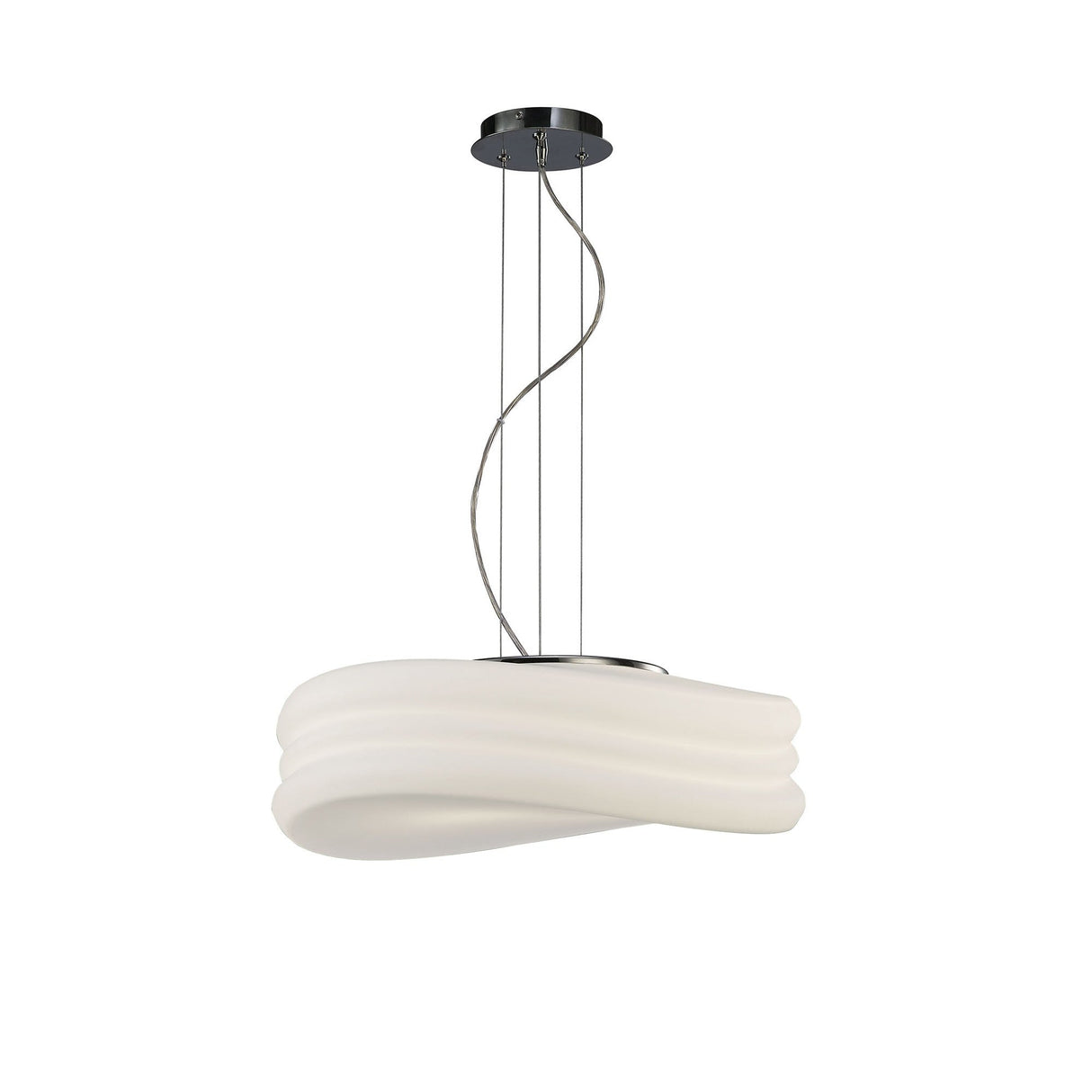 Mediterraneo 3 Light Frosted Glass Pendant Light – Polished Chrome