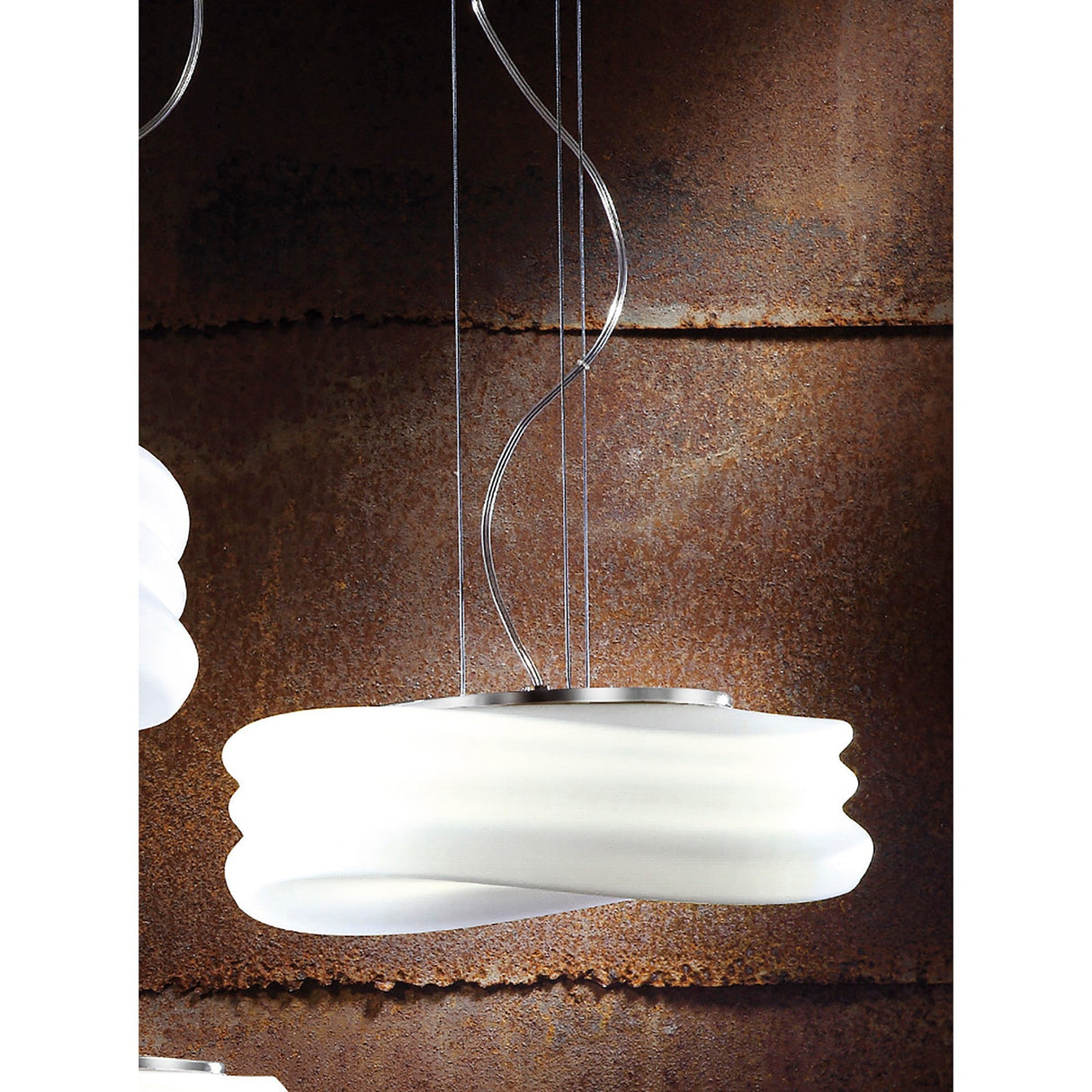 Mediterraneo Large 2 Light Frosted Glass Pendant Light – Polished Chrome
