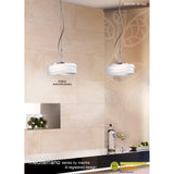 Mediterraneo Small 2 Light Frosted Glass Pendant Light – Polished Chrome