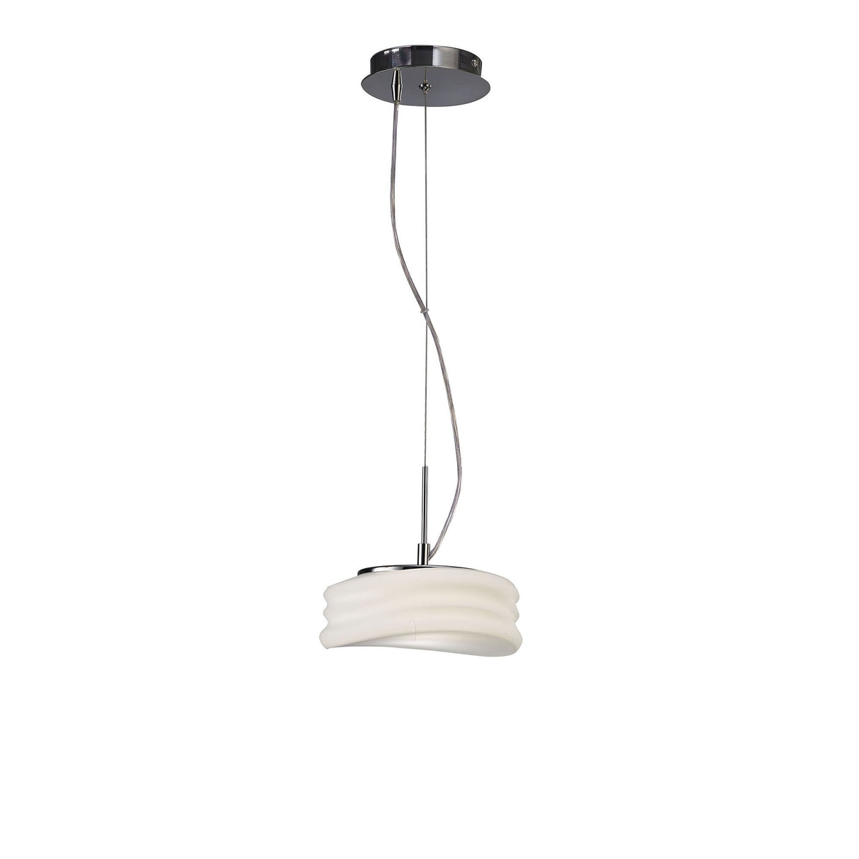 Mediterraneo Small 2 Light Frosted Glass Pendant Light – Polished Chrome