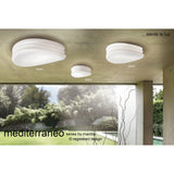 Mediterraneo 37cm 2 Light Glass Ceiling/Wall Light - White