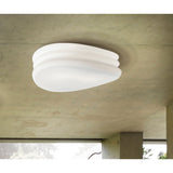 Mediterraneo 37cm 2 Light Glass Ceiling/Wall Light - White