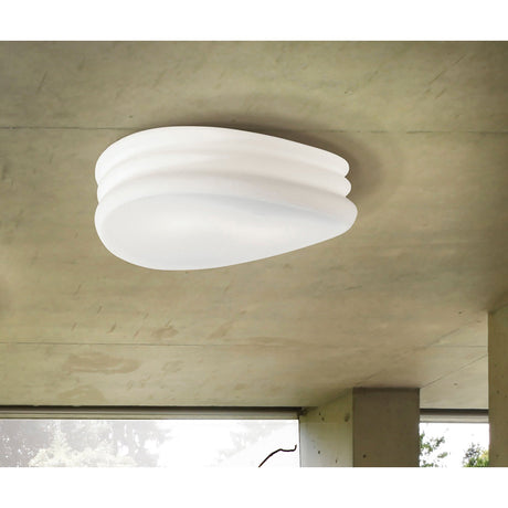 Mediterraneo 37cm 2 Light Glass Ceiling/Wall Light - White