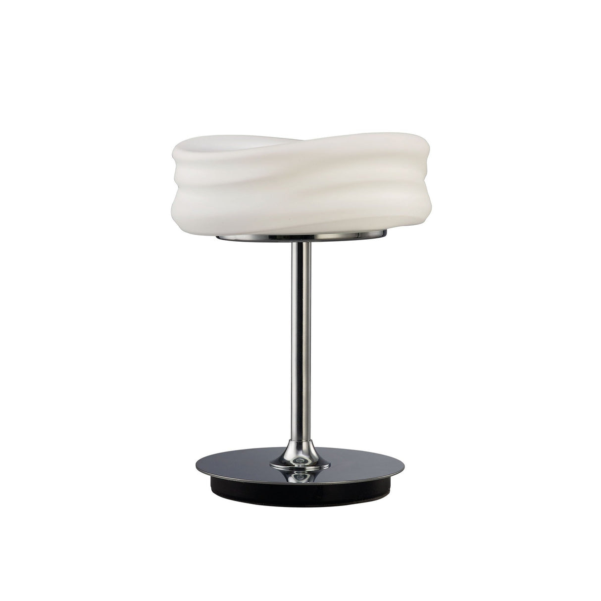 Mediterraneo Small 2 Light Frosted Glass Table Lamp - Polished Chrome