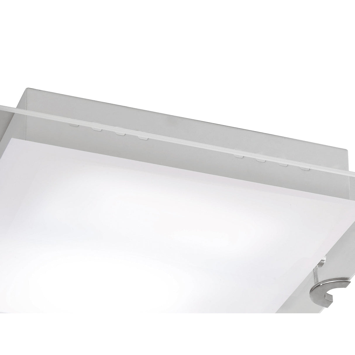 Melbourne LED Frosted Glass Flush Ceiling Light 15W 3000K - Chrome