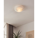 Merbessa Leaf Pattern Flush Ceiling Light - White