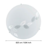 Merbessa Leaf Pattern Flush Ceiling Light - White
